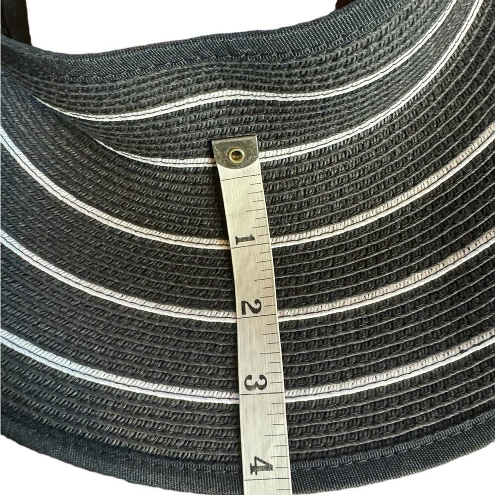 Black & White Stripe Packable Adjustable Visor Women's One Size - Picture 8 of 11